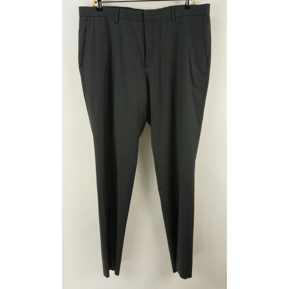 Hugo Boss Huge Genius Slim Fit Suit Pants Men's 38 x 33 Charcoal Gray Woven Wool
